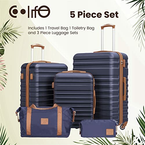 Coolife 3 Piece Luggage Set