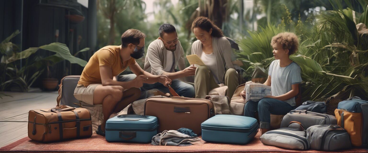 Family packing for travel