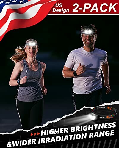 Headlamp Rechargeable 2PCS