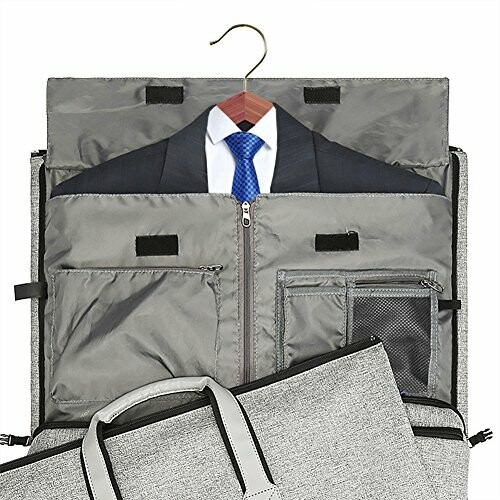 Suit garment bag with handles and hanger