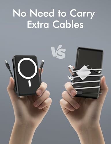 Comparison of wireless charger and phone with cables.